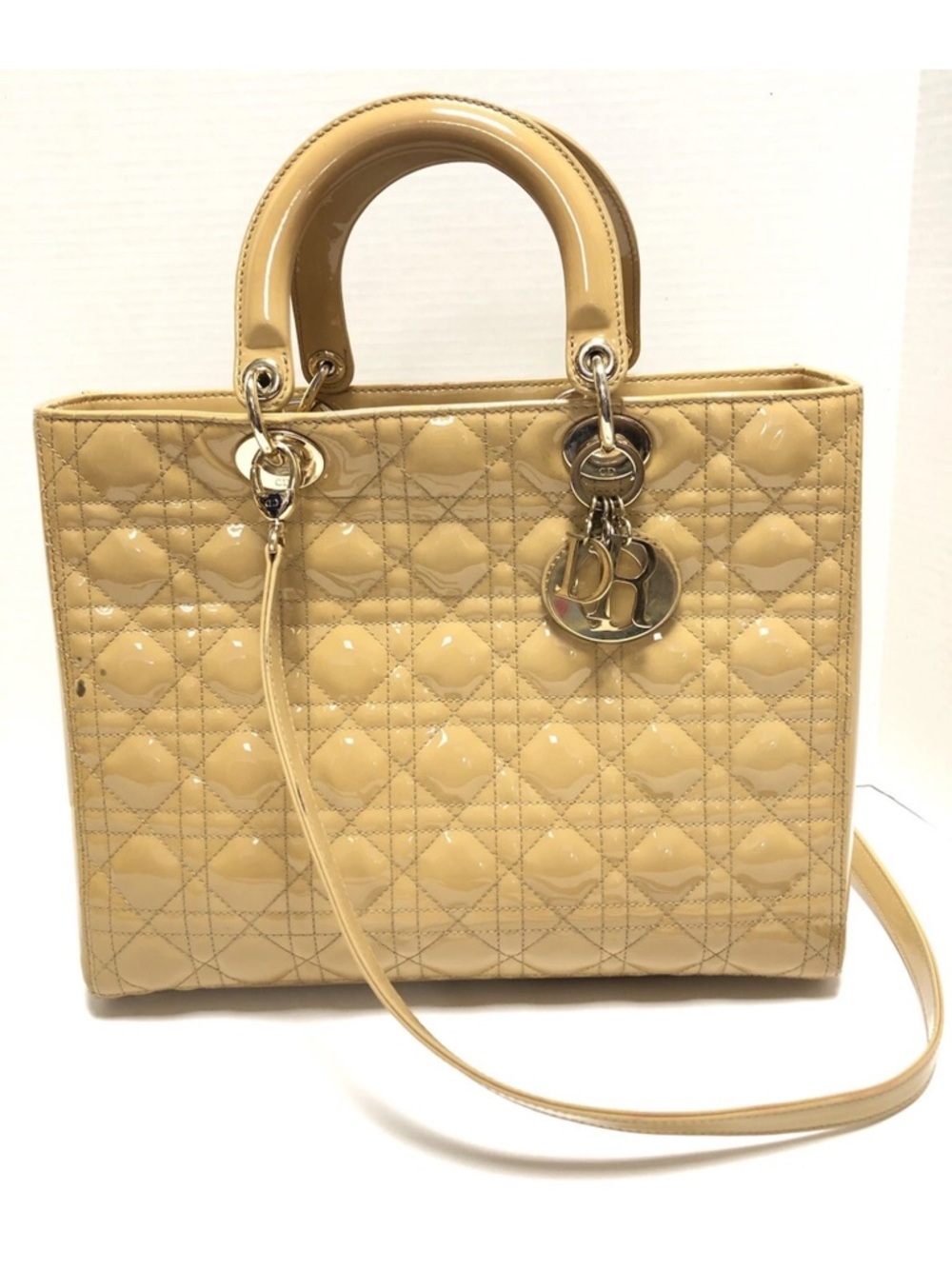 Dior Nude Quilted Lady Tote with Gold Charm - Picture 4 of 4